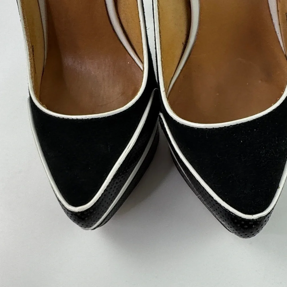 L.A.M.B. by Gwen Stefani Black and White Platform Stiletto Heels size 7 - Picture 7 of 11